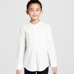 VICTORIA BECKHAM for Target Girl White Poplin Button Down Top with Pocket XS NWT